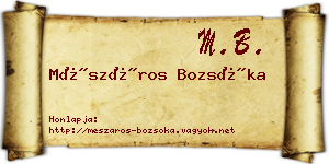 Mészáros Bozsóka névjegykártya